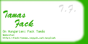 tamas fack business card